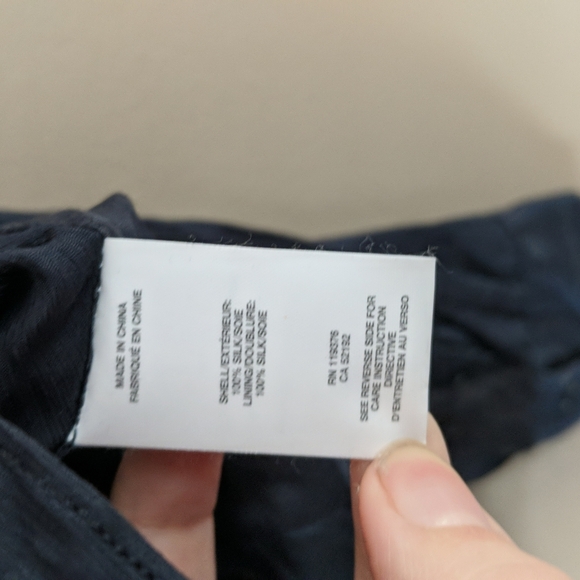 Helmut Lang Dark Blue 100% Silk Top with feathers - Picture 5 of 10